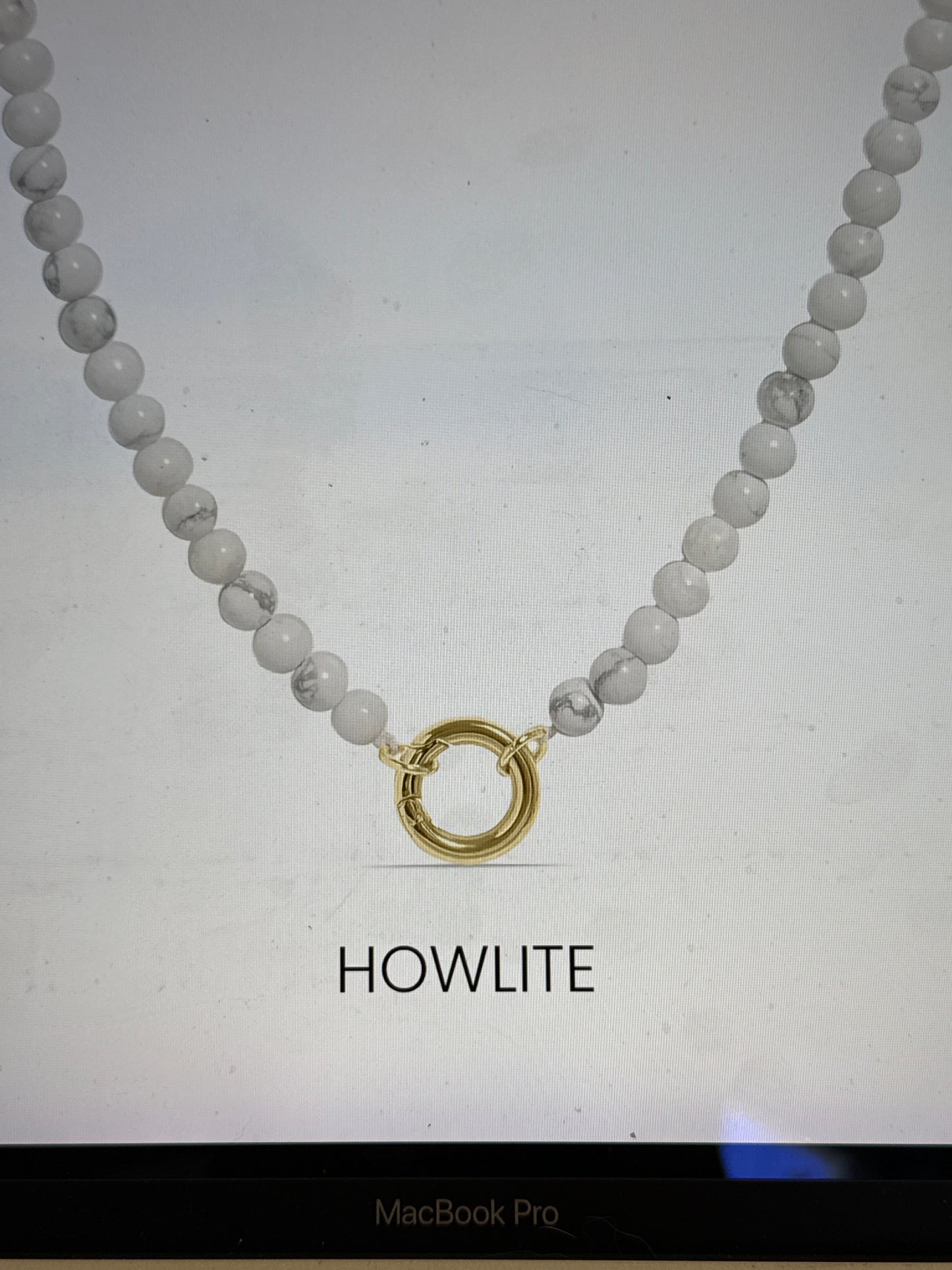 CharmKeeper White Howlite with 18k charm keeper clasp
