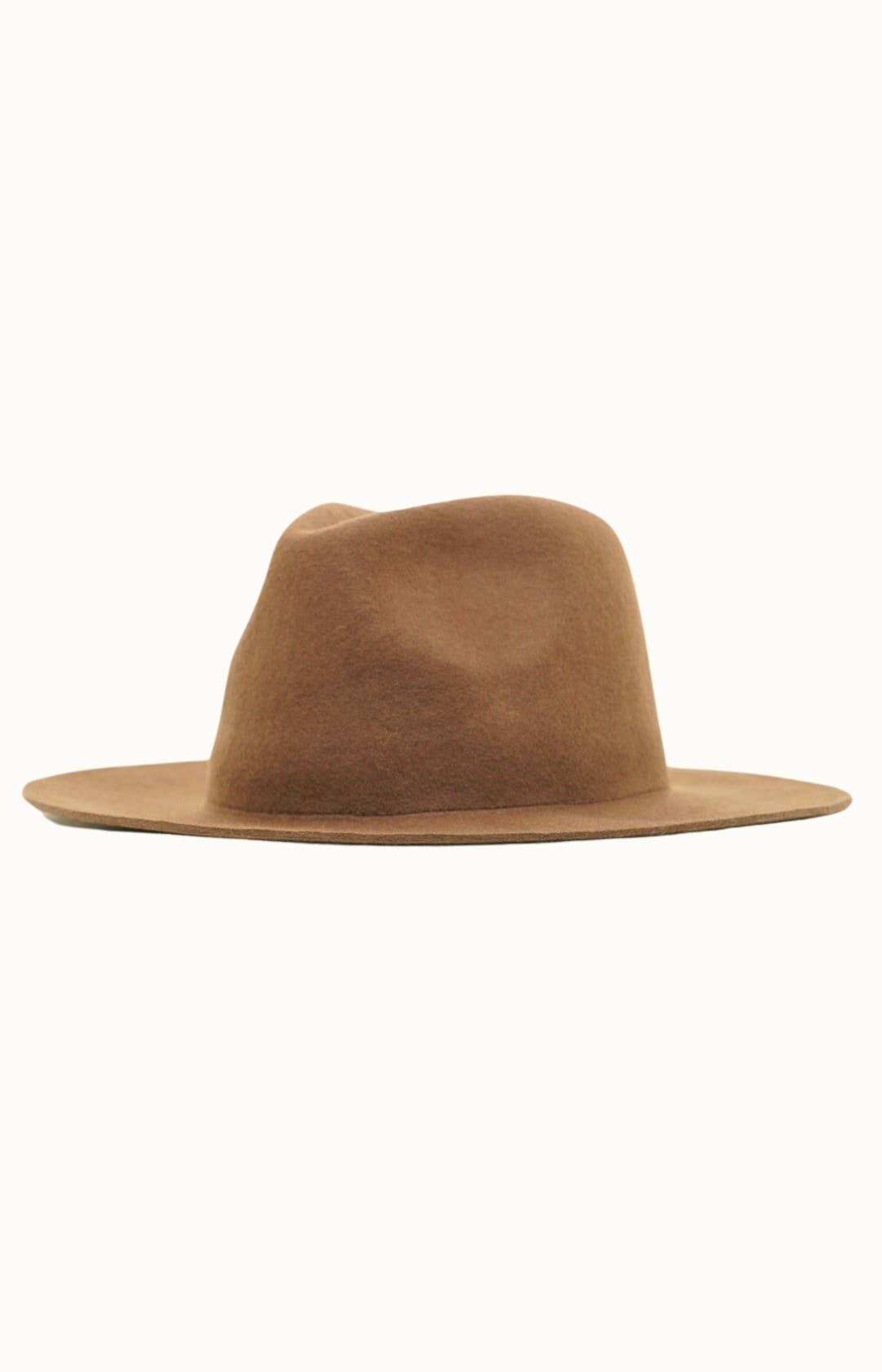 ATLAS - Travel Friendly, Packable 100% Wool Felt Rancher, Adjustable: Beige
