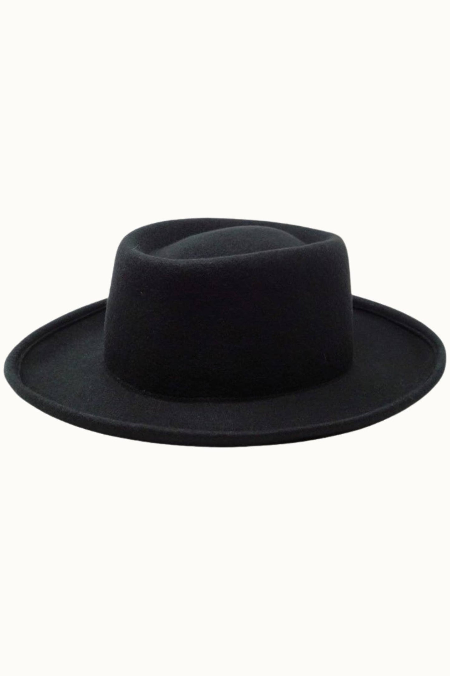 100% Wool Felt Gambler Hat, Unisex, Black, OSFM