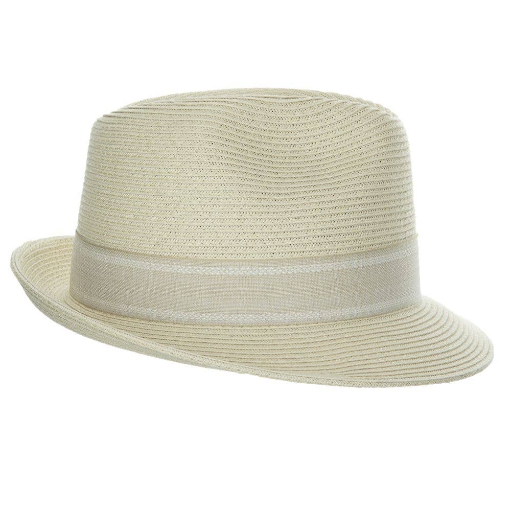 Scala Straw Fedora Hat- Monaco: Natural / L/XL