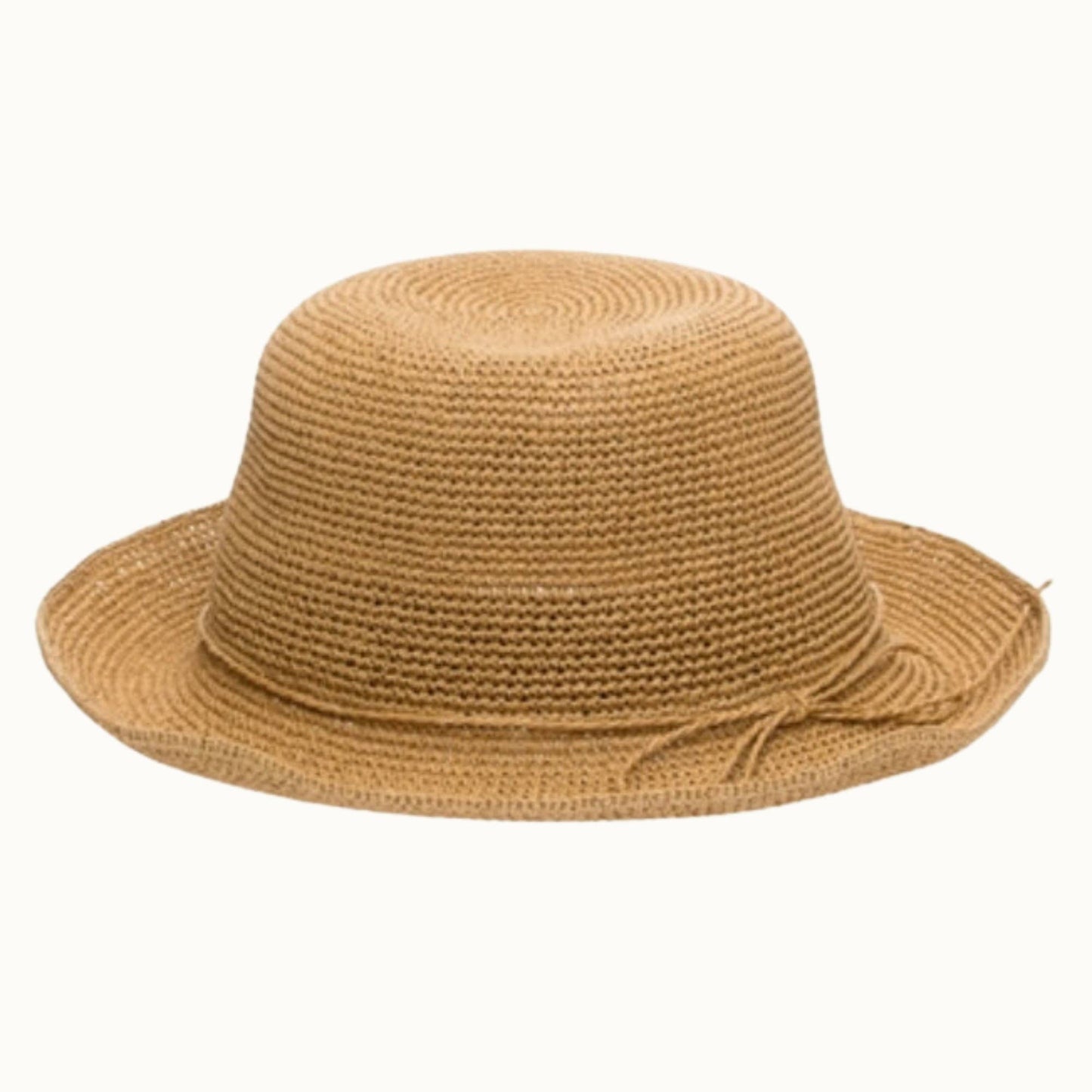 O&P Finely Crocheted Classic Straw Bucket Hat, Packable: Ivory