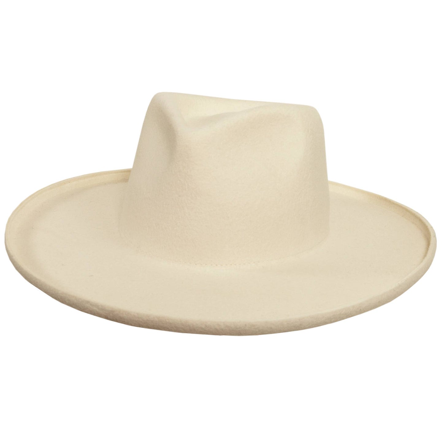 Pencil Rim Wool Felt Fedora Hat - Style Hudson: White / SM