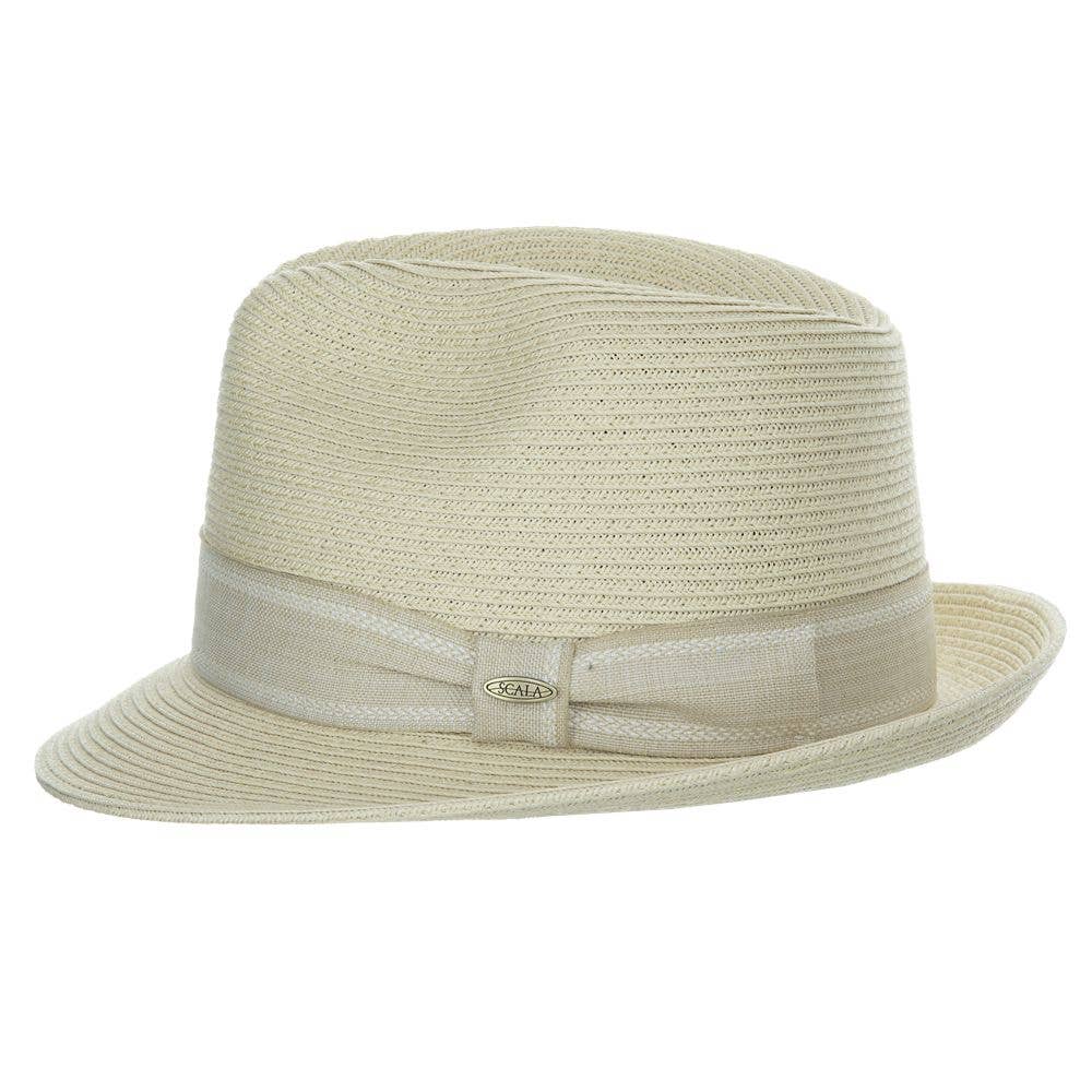 Scala Straw Fedora Hat- Monaco: Natural / S/M