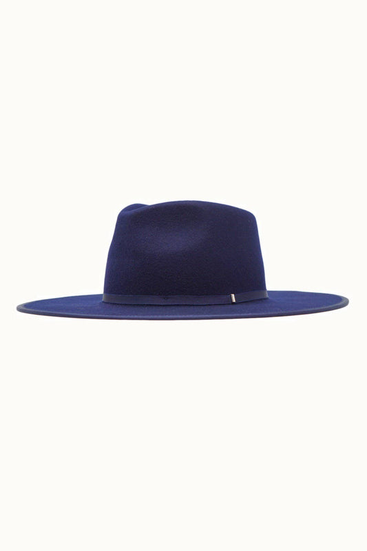 BILLIE - 100% Wool Felt Rancher, Satin Lined, Navy