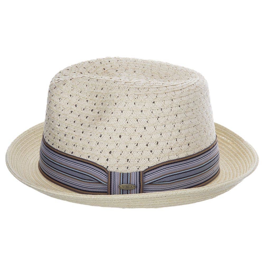Scala Straw Fedora Hat- Barnaby: Tea / L/XL