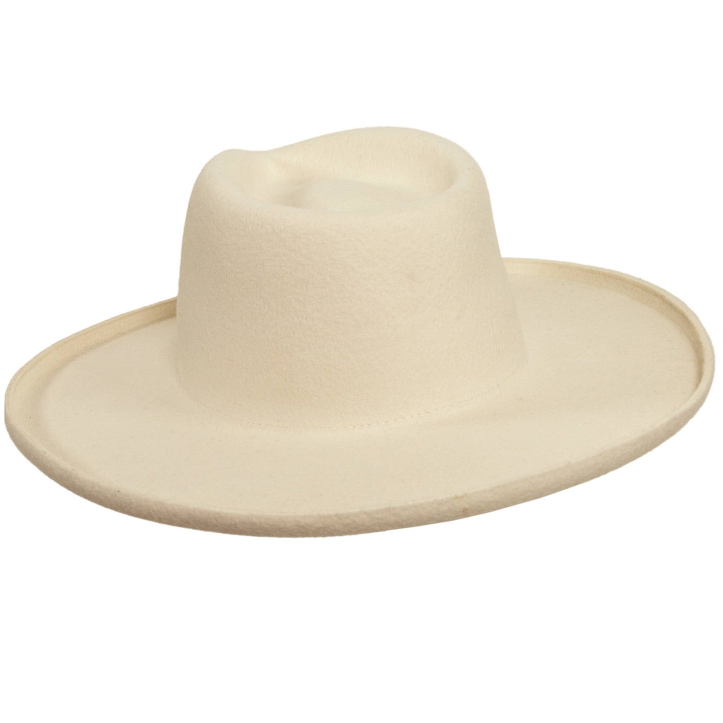 A.H. Pencil Rim Wool Felt Fedora Hat - Style Hudson: White / MD