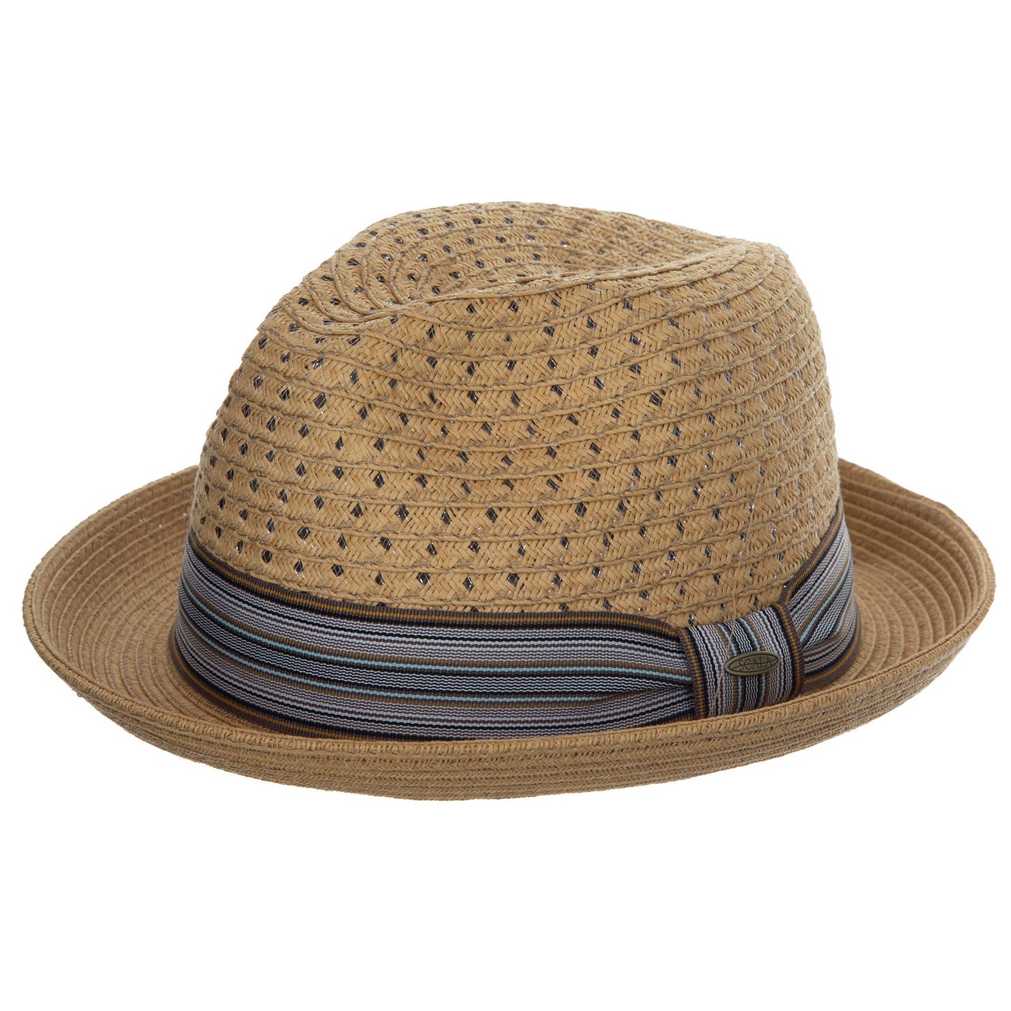 Scala Straw Fedora Hat- Barnaby: Tea / L/XL