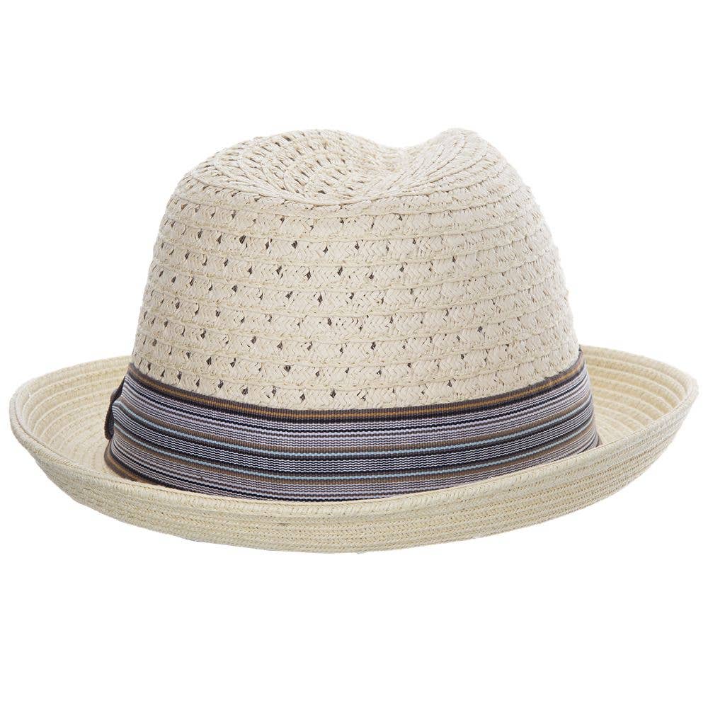 Scala Straw Fedora Hat- Barnaby: Tea / S/M
