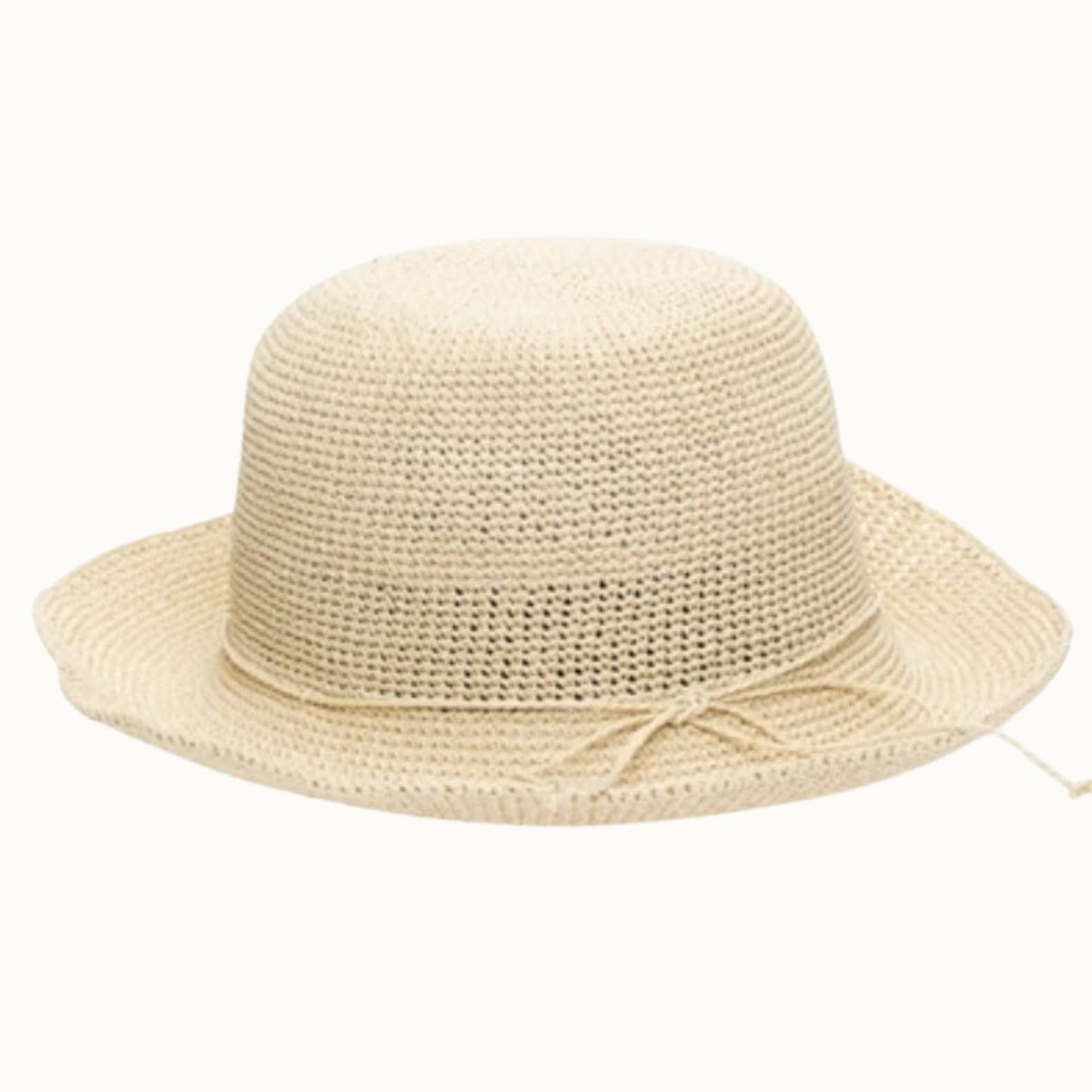 O&P Finely Crocheted Classic Straw Bucket Hat, Packable: Navy