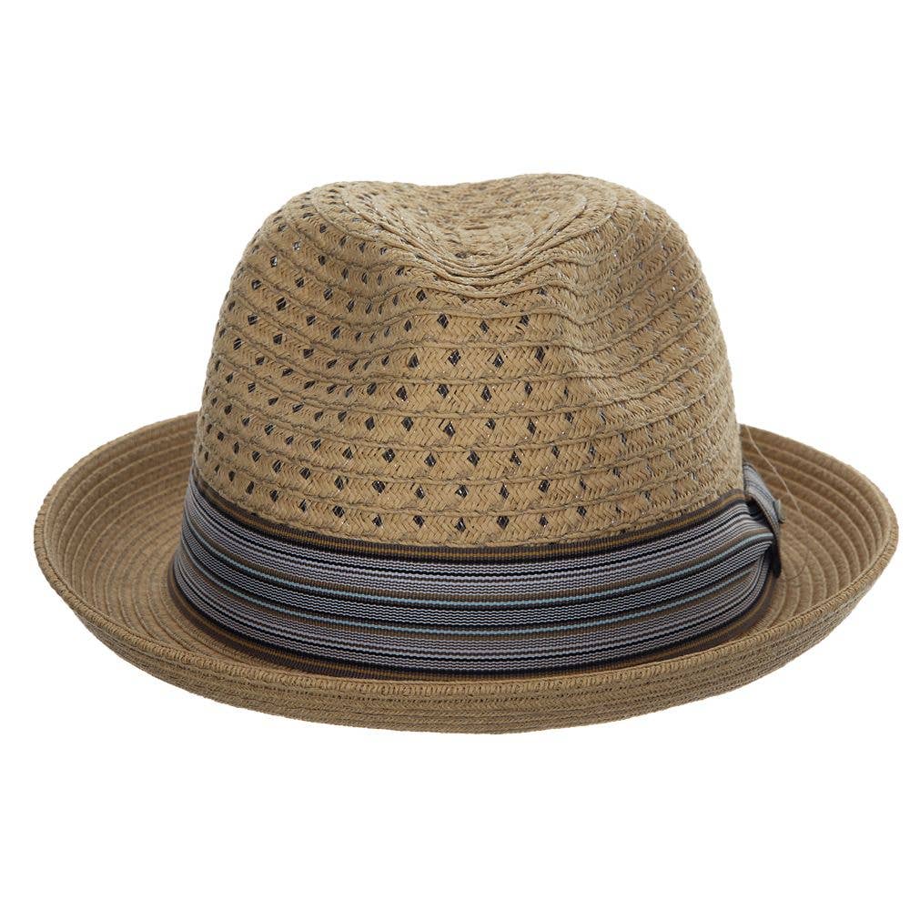 Scala Straw Fedora Hat- Barnaby: Tea / S/M