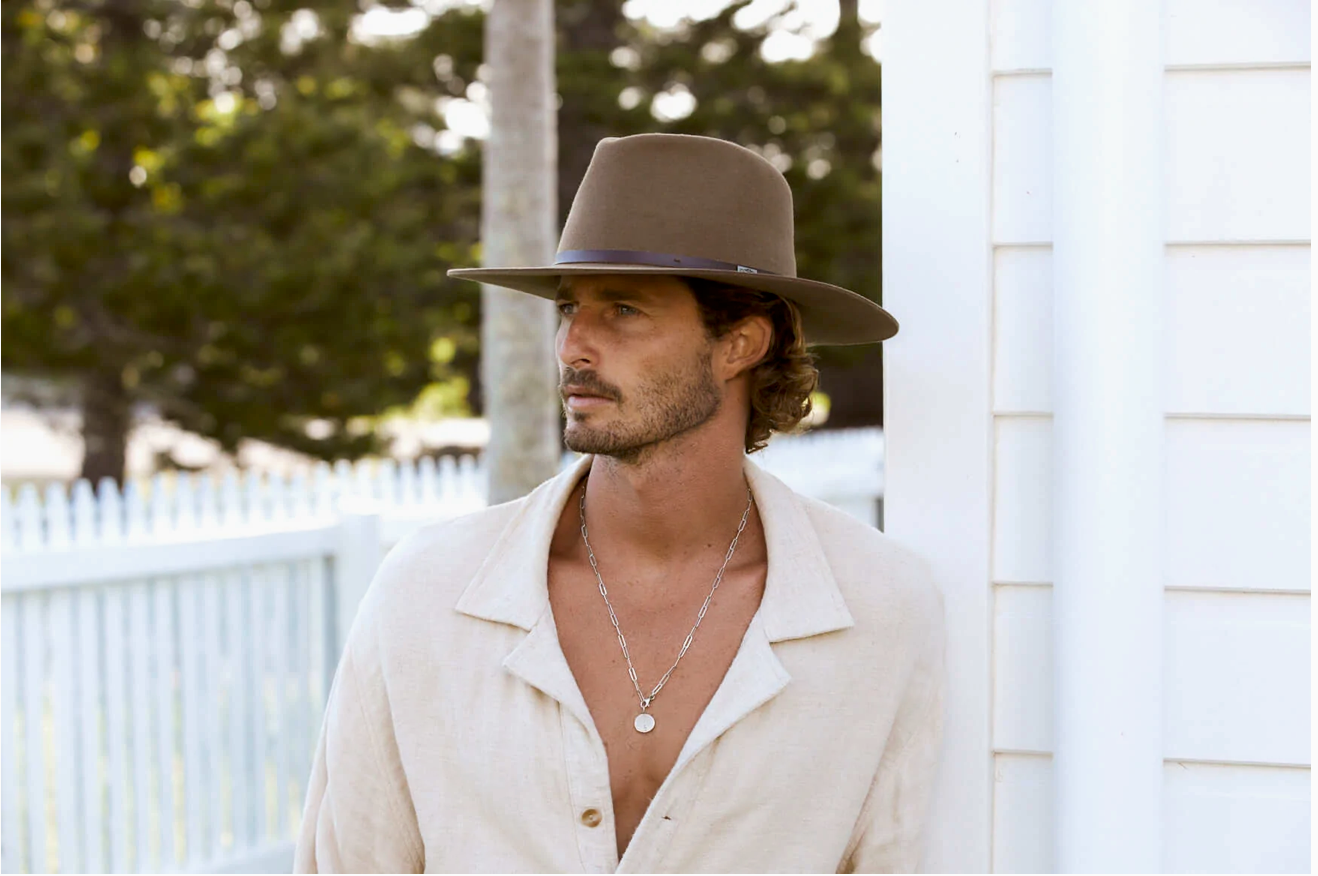 Conner Hats - Banjo Paterson Australian Wool Hat -  Putty, Small