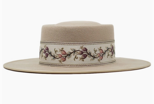 Olive & Pique:  Gambler, Banded 100% Wool Felt Rancher, Satin Lined, Unisex, Pecan