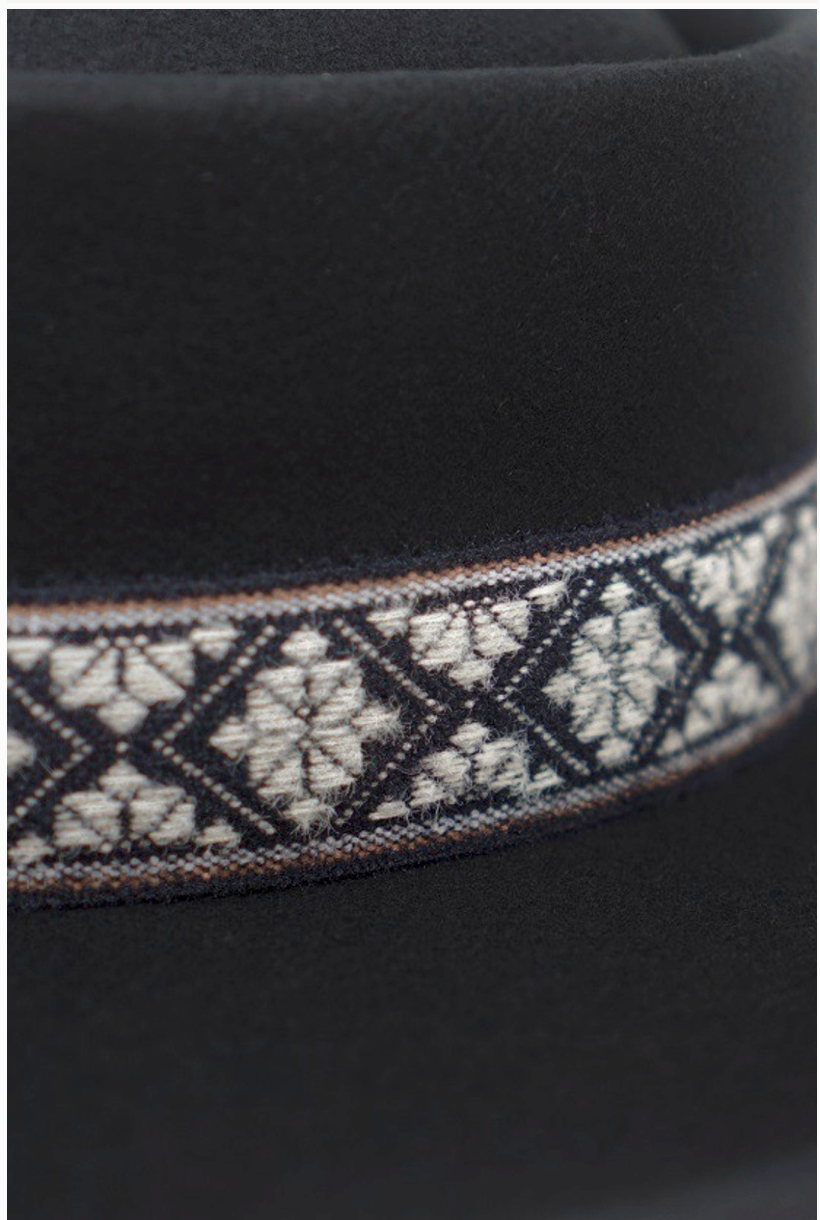 Olive & Pique:  Gambler, Banded 100% Wool Felt Gambler Hat, Satin Lined, Unisex, Black