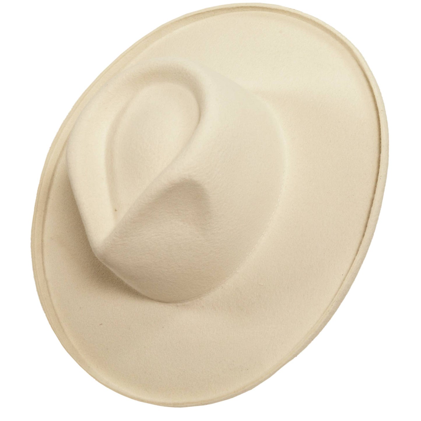 A.H. Pencil Rim Wool Felt Fedora Hat - Style Hudson: White / MD