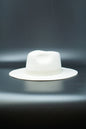 LANAI - Winter White 100% Wool Felt Structured Rancher with Vegan Leather Suede Band