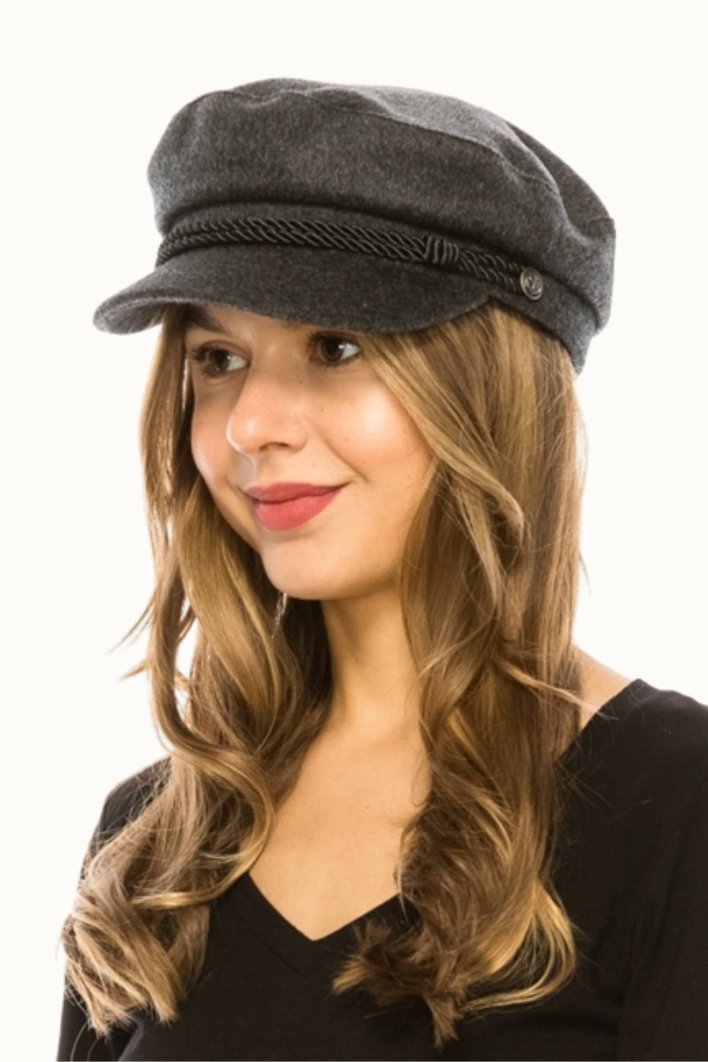 O&P Vintage Inspired Wool Felt Greek Hat, Adjustable