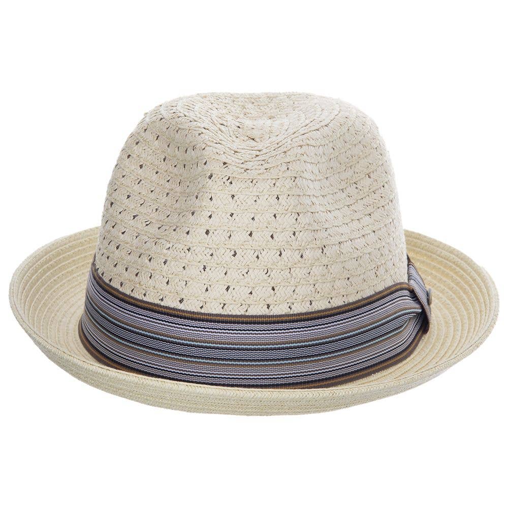 Scala Straw Fedora Hat- Barnaby: Tea / S/M