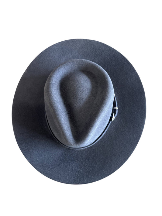 Premium Wool Vienna Style hat : Charcoal / Large