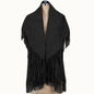 Suede Tassel Vest, Black