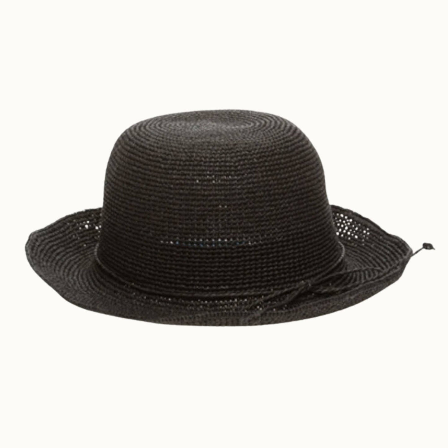 O&P Finely Crocheted Classic Straw Bucket Hat, Packable: Ivory