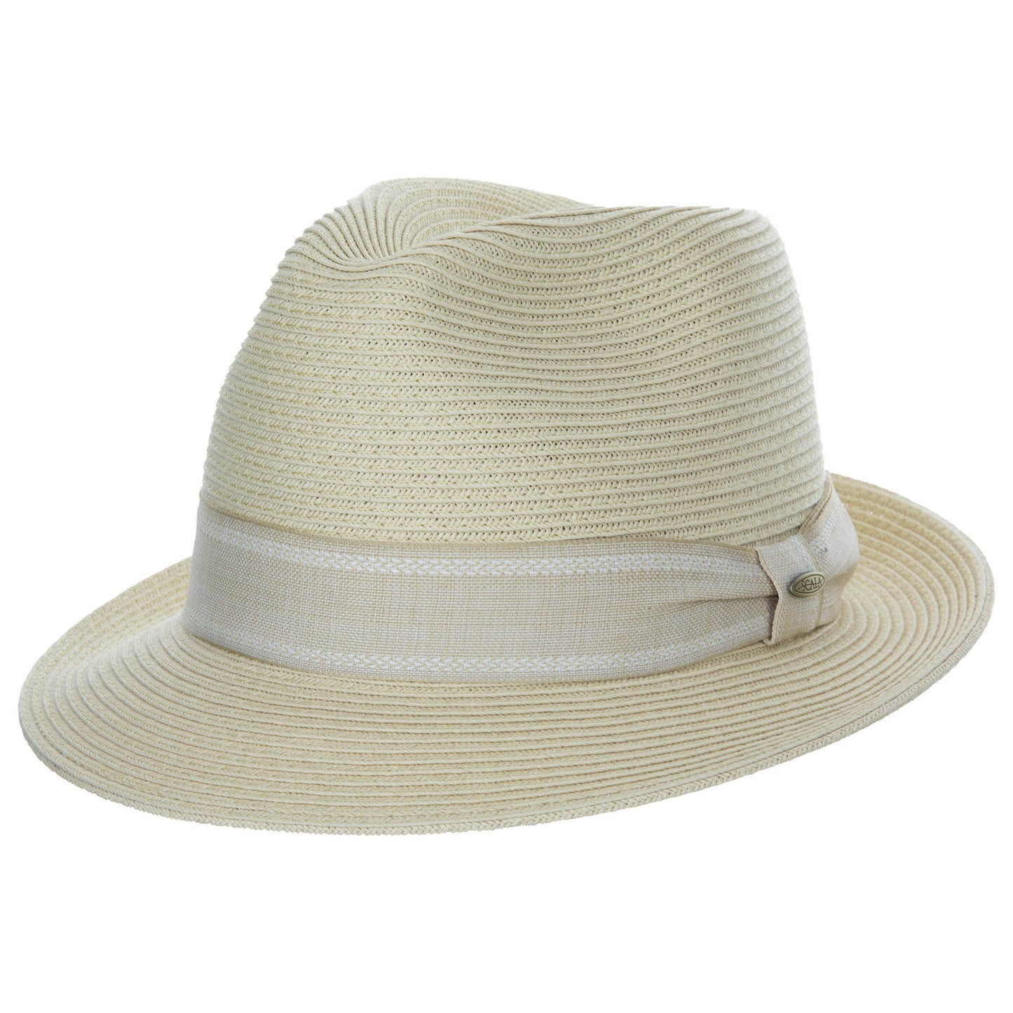 Scala Straw Fedora Hat- Monaco: Natural / L/XL
