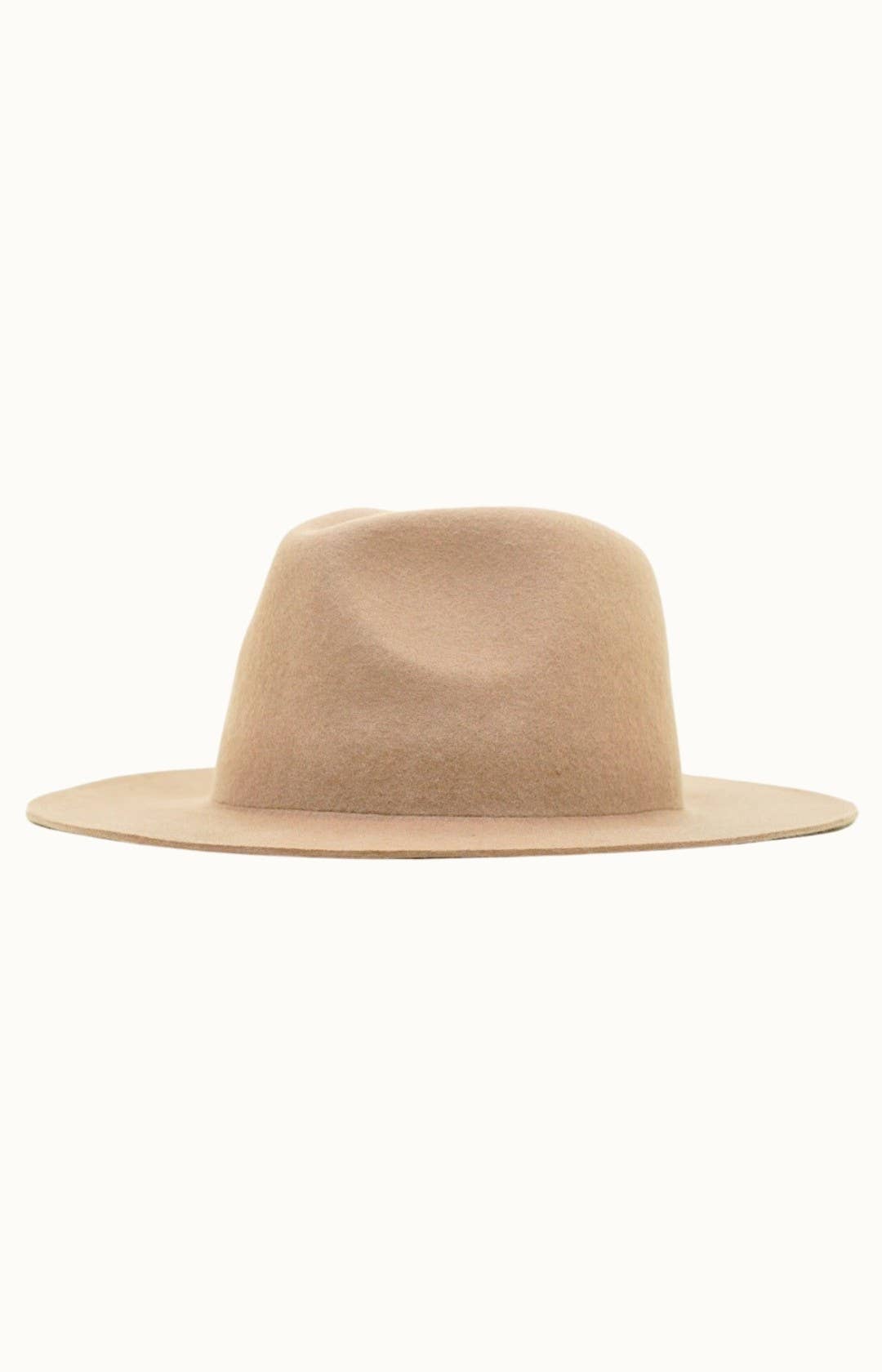 ATLAS - Travel Friendly, Packable 100% Wool Felt Rancher, Adjustable: Beige