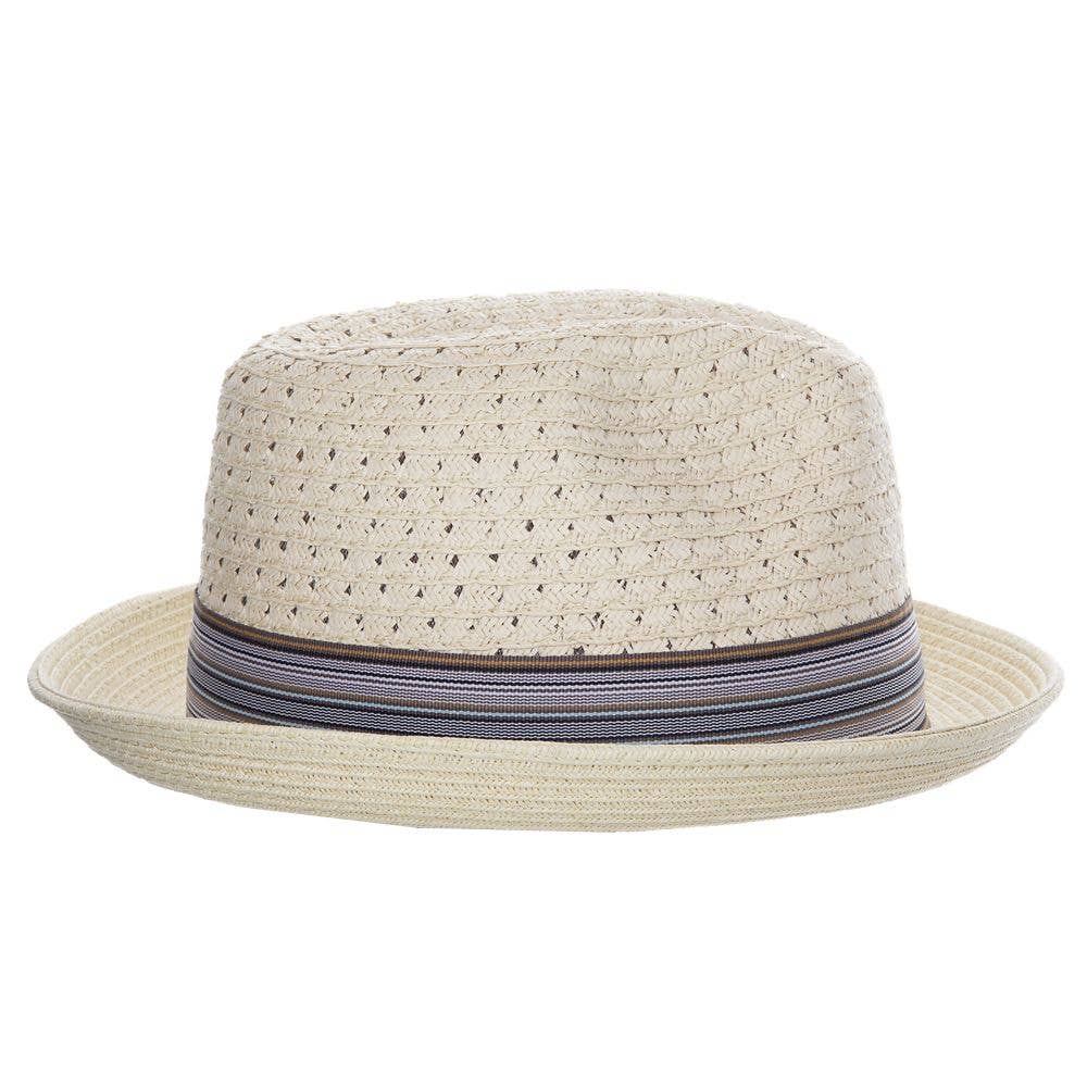 Scala Straw Fedora Hat- Barnaby: Tea / L/XL