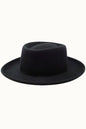 100% Wool Felt Gambler Hat, Unisex, Black, OSFM