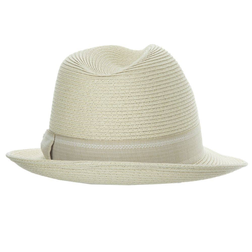 Scala Straw Fedora Hat- Monaco: Natural / L/XL